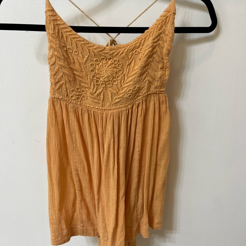 Free people Embroidered Orange Women's long flowy top